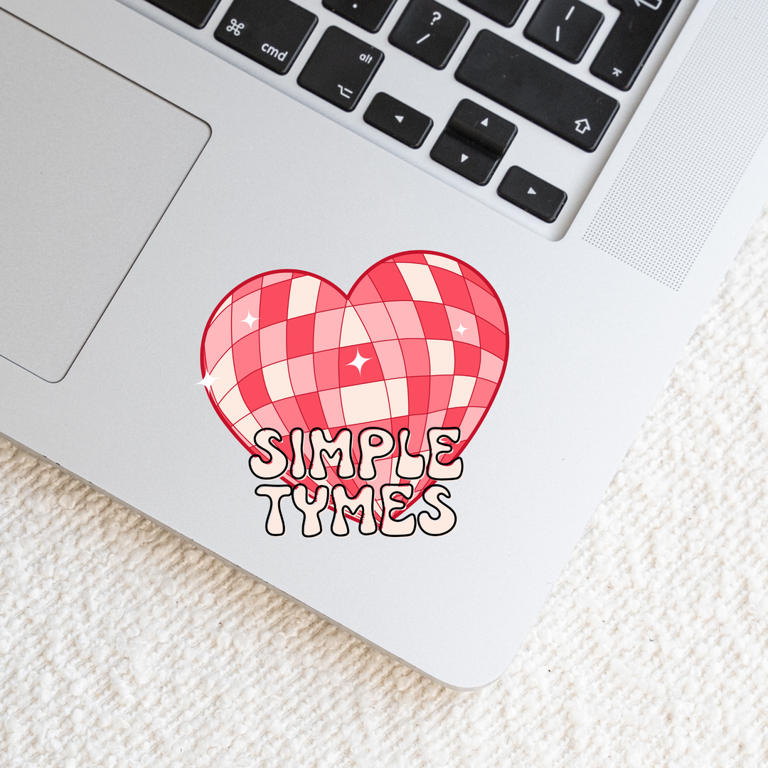 CUSTOM Heart Disco Business Logo Sticker Sheet