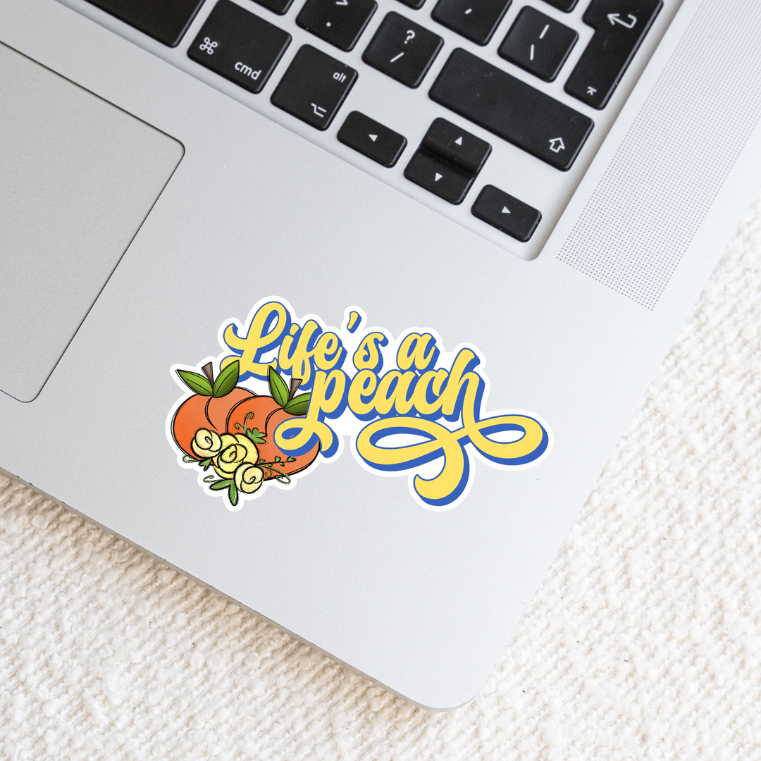 Life's A Peach Die Cut Stickers