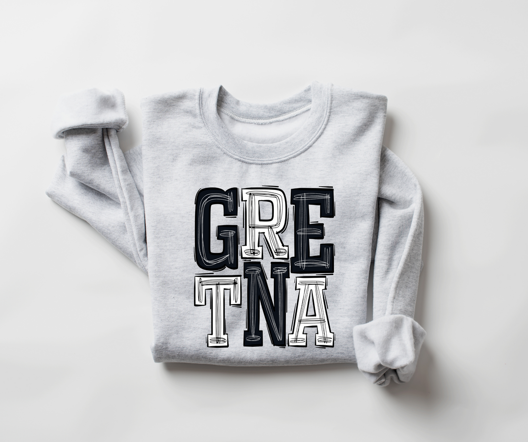 Gretna Black and White Sporty Mascot DTF Print