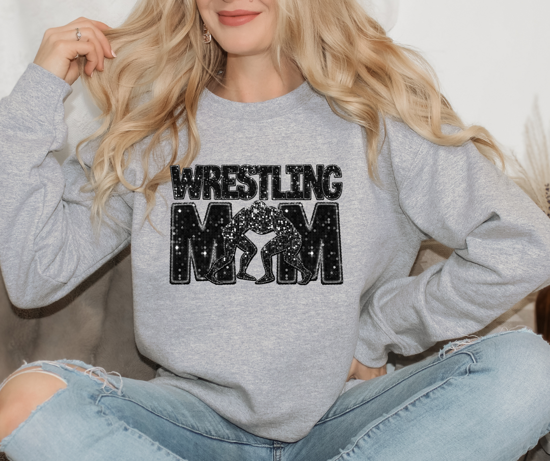 Wrestling Mom Faux Glitter DTF Print