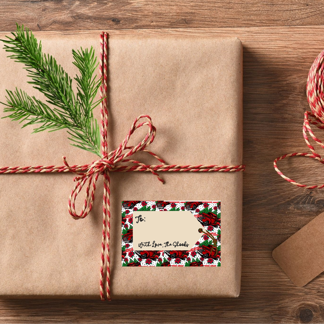 CUSTOM Christmas Gift Tag Sticker Sheet