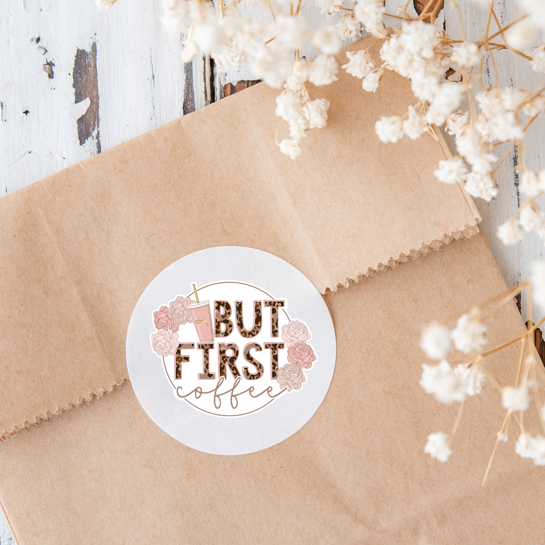 But First Coffee Die Cut Stickers