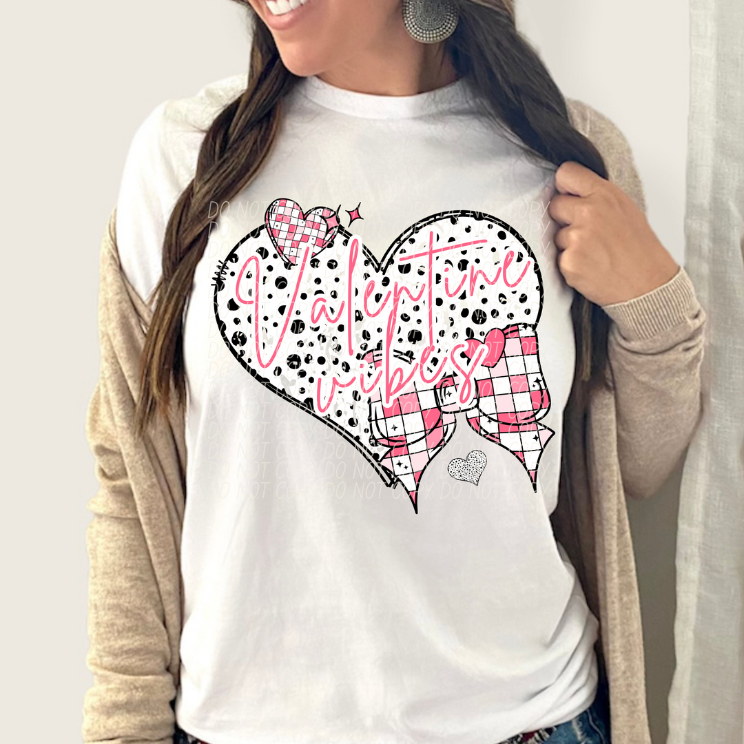 Valentine Vibes Bright Pink DTF Print