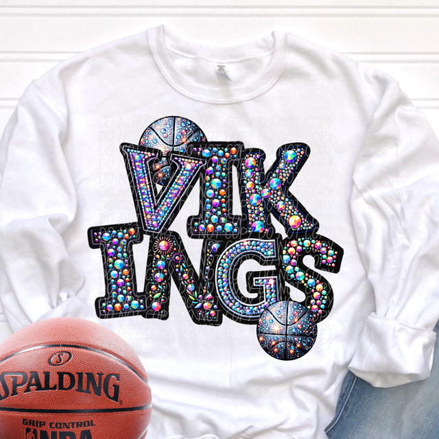 Rhinestone Basketball Mascots DTF Print