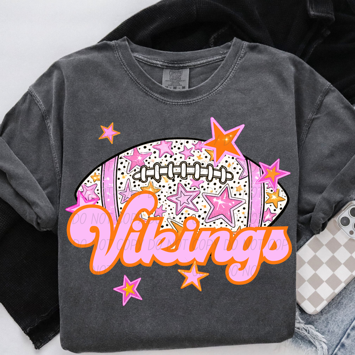Pink Football DTF Print