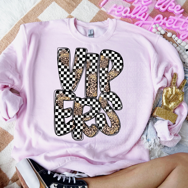 Leopard Checker School Spirit R-Z DTF Print