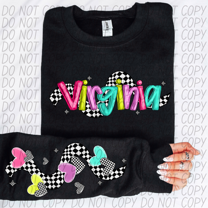 Bright Checkered States SLEEVE DTF Print