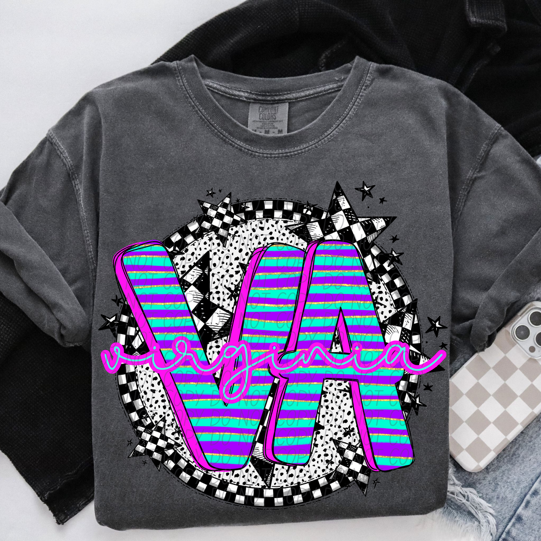 Striped Spring States DTF Print