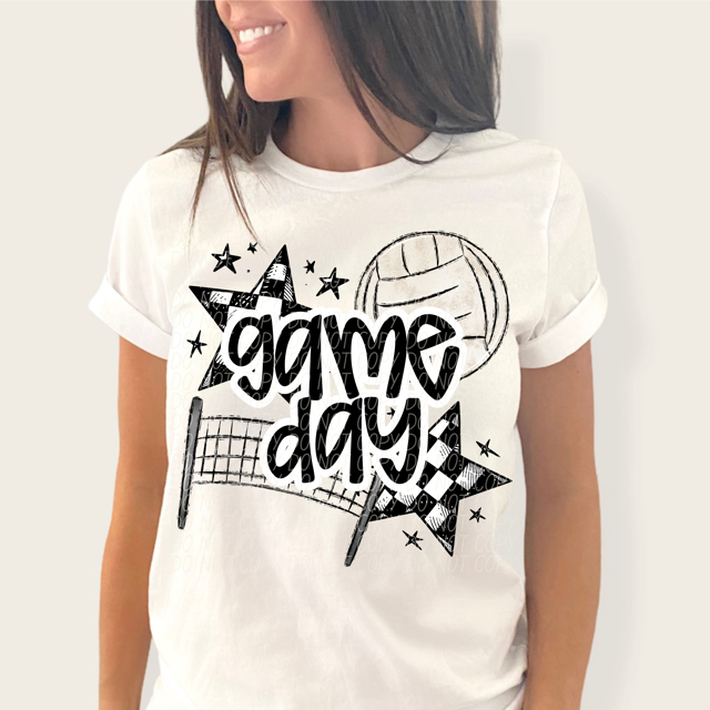 Game Day Sports Checkered Stars DTF Print