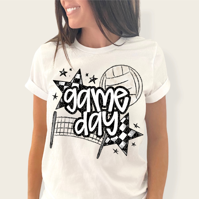 Game Day Sports Checkered Stars DTF Print