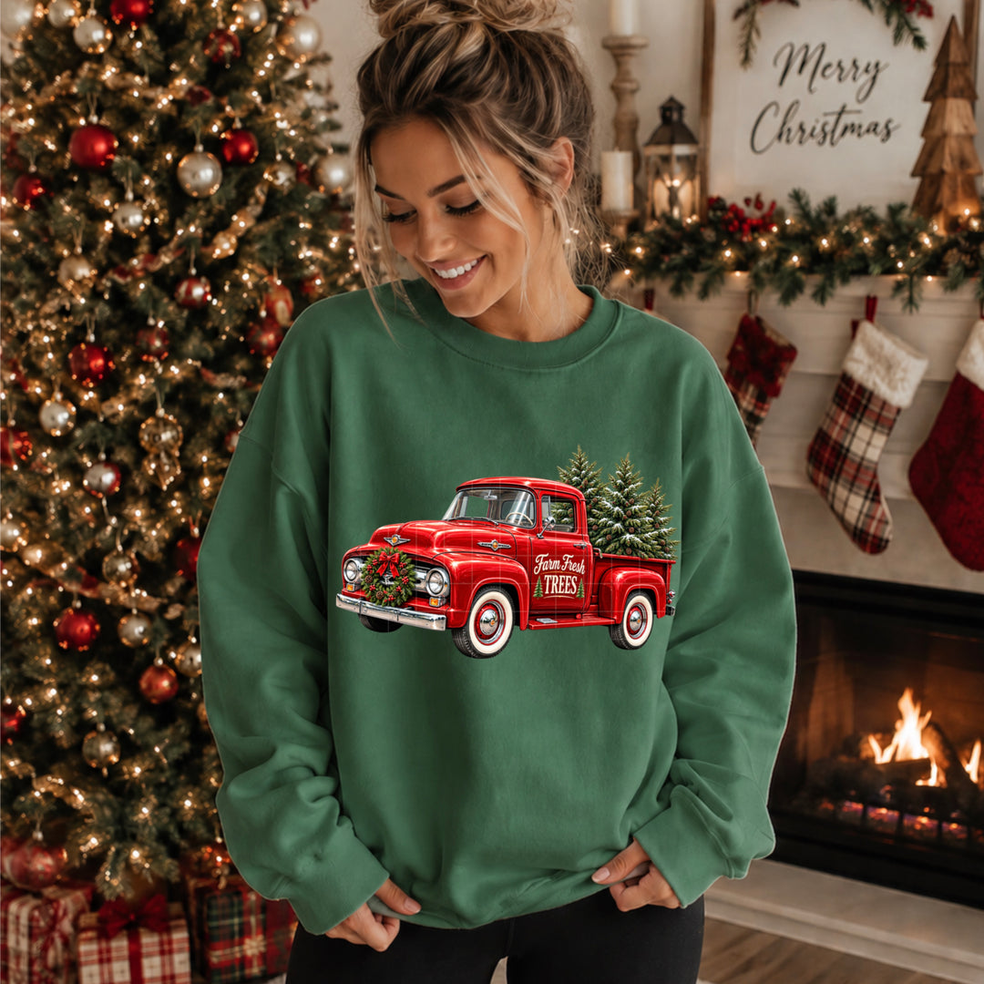 Vintage Christmas Truck DTF Print