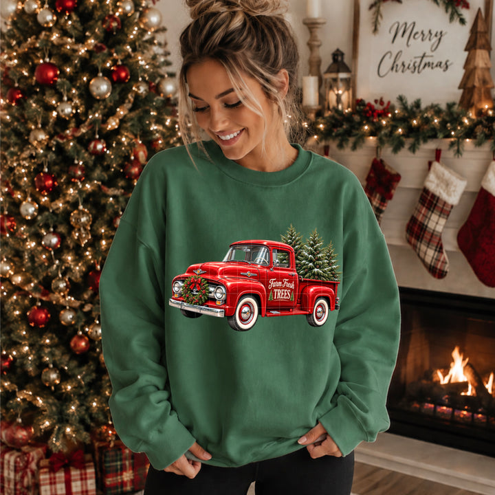 Vintage Christmas Truck DTF Print