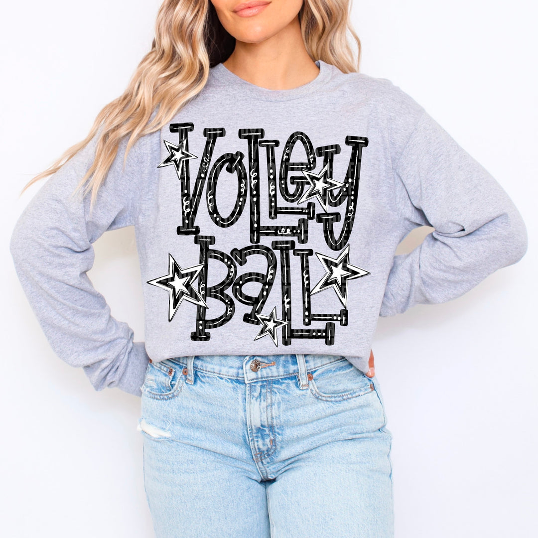 Volleyball Doodle Typography DTF Print