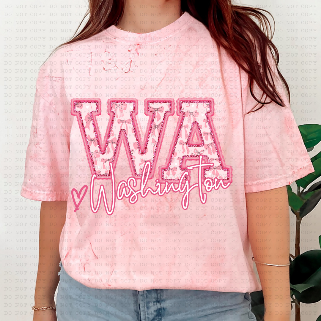 Pink Coquette States DTF Print