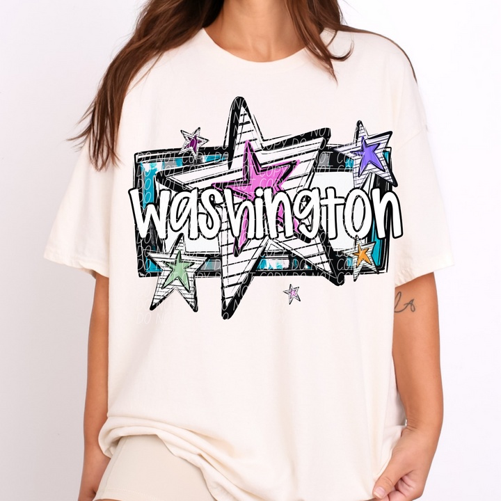 Bright Stars States DTF Print