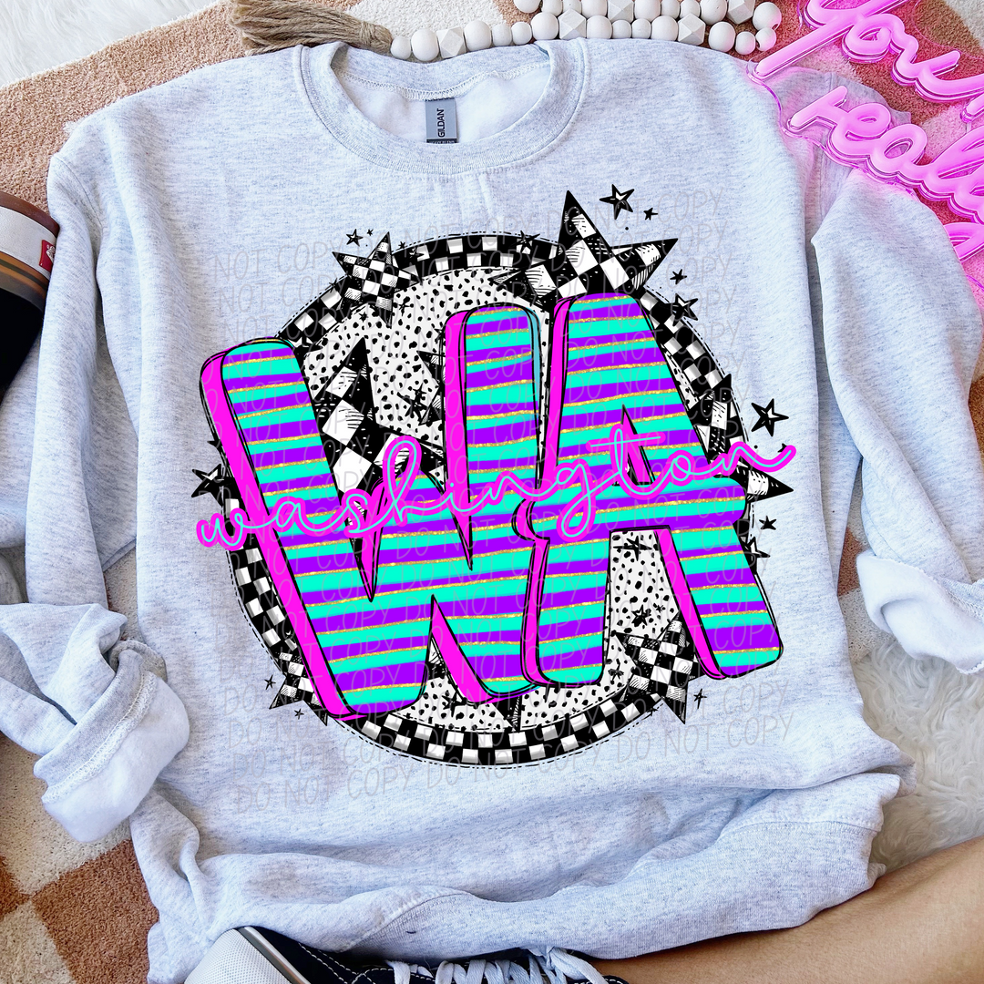 Striped Spring States DTF Print