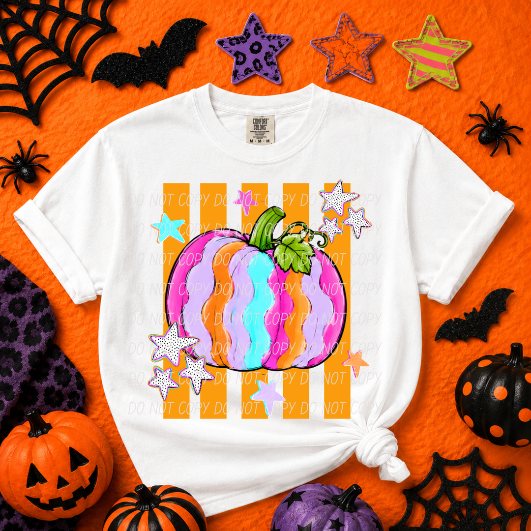 Wavy Pumpkin DTF Print