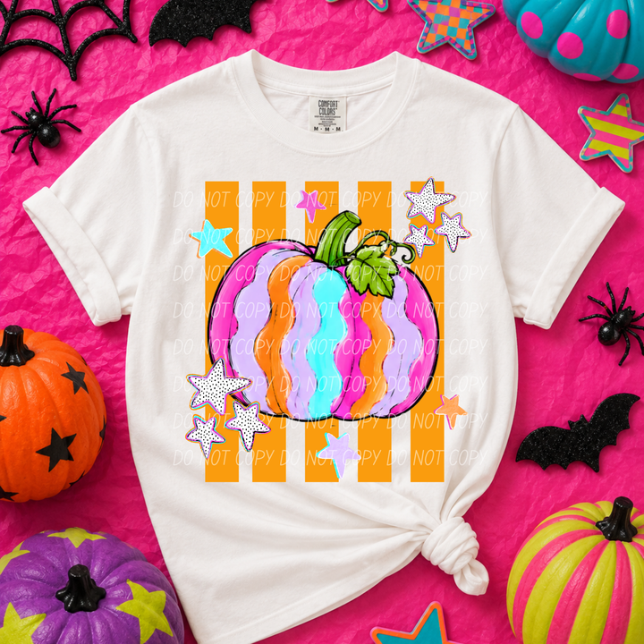 Wavy Pumpkin DTF Print
