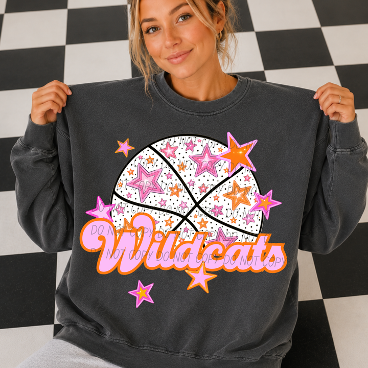 Pink Basketball Mascots DTF Print