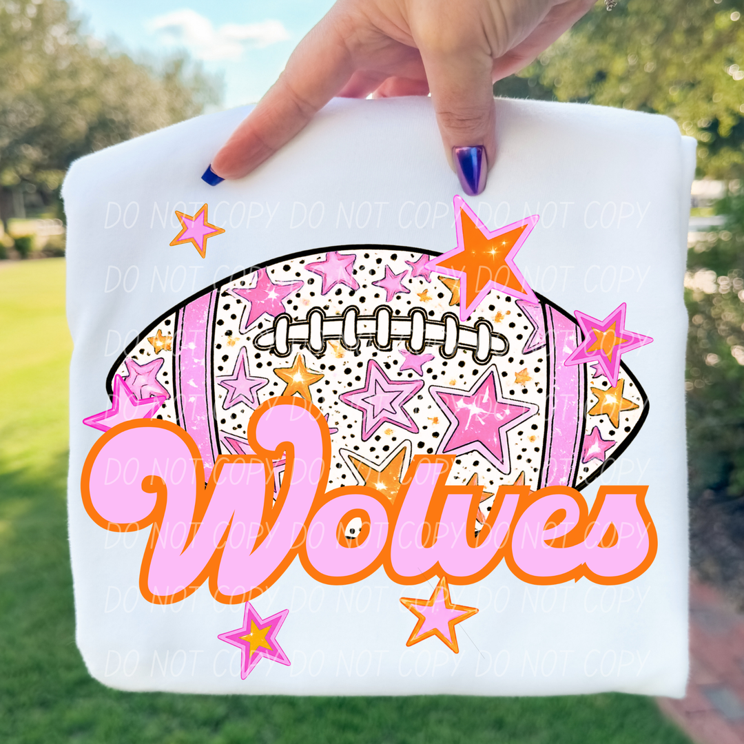 Pink Football DTF Print