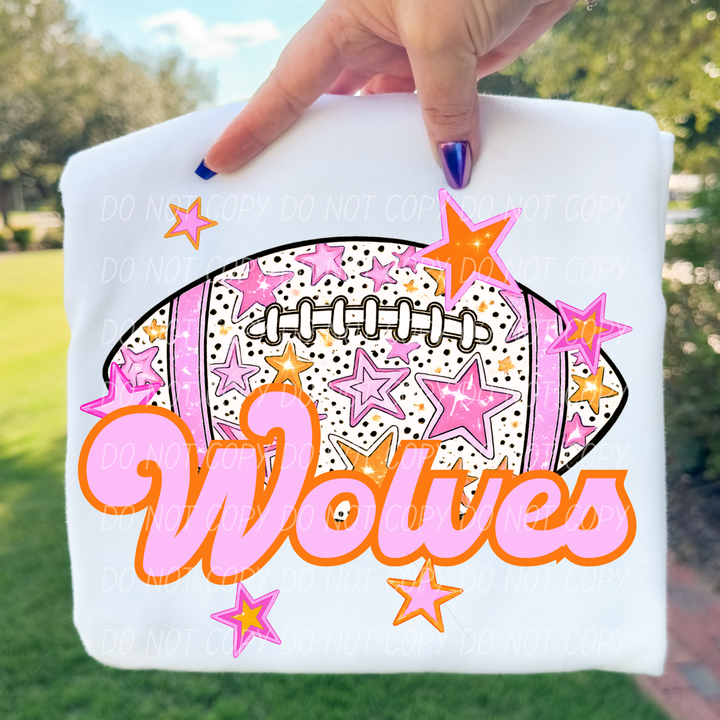 Pink Football DTF Print