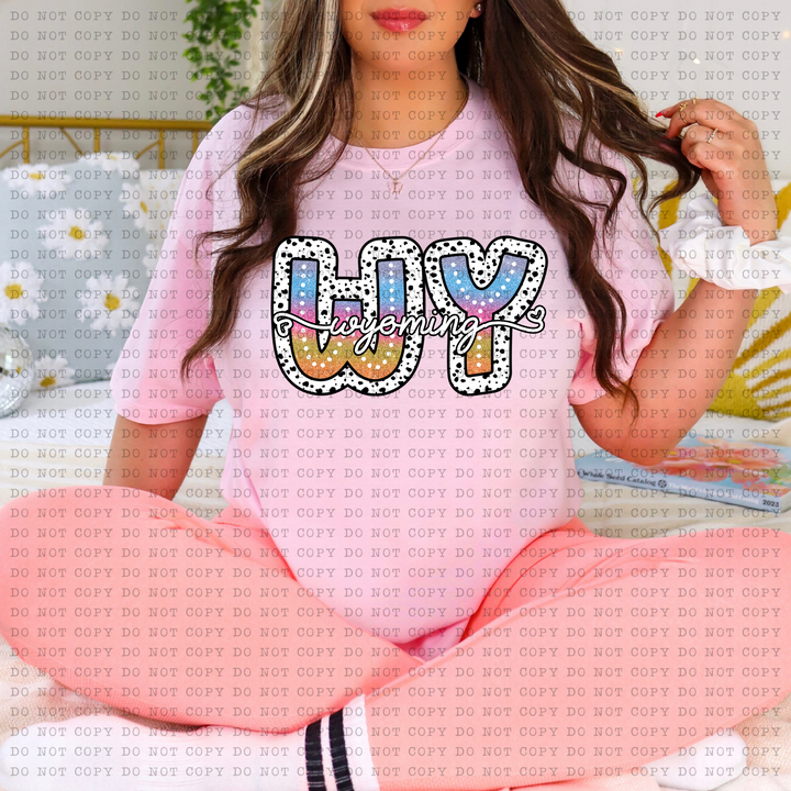 Tie Dye Dottie States DTF Print