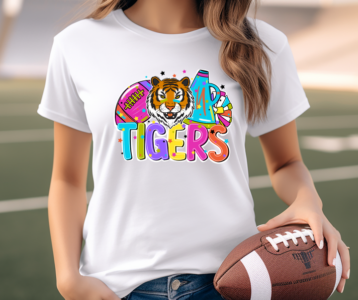 Bright Football & Cheer Mascot DTF Print