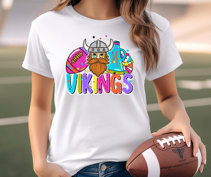 Bright Football & Cheer Mascot DTF Print