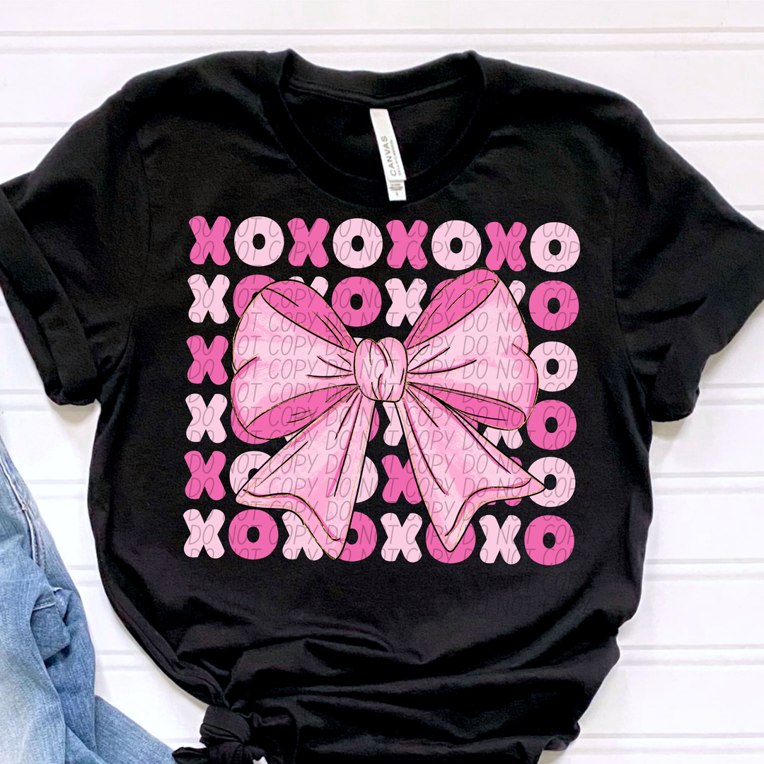 XOXO Stacked Bow DTF Print