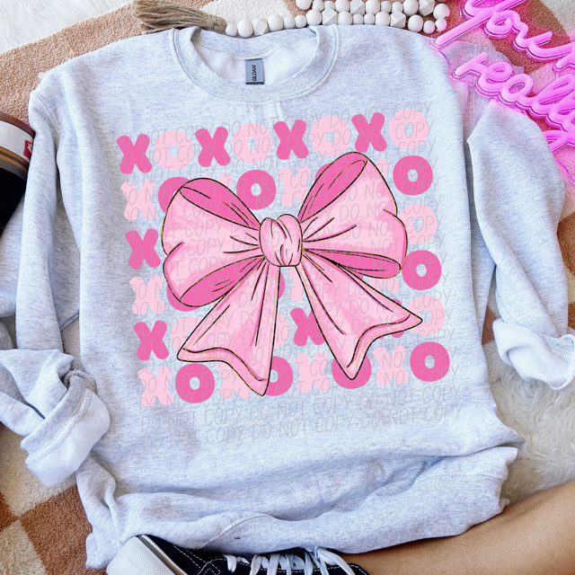 XOXO Stacked Bow DTF Print