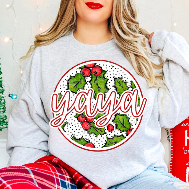 Circle Holly Names DTF Print