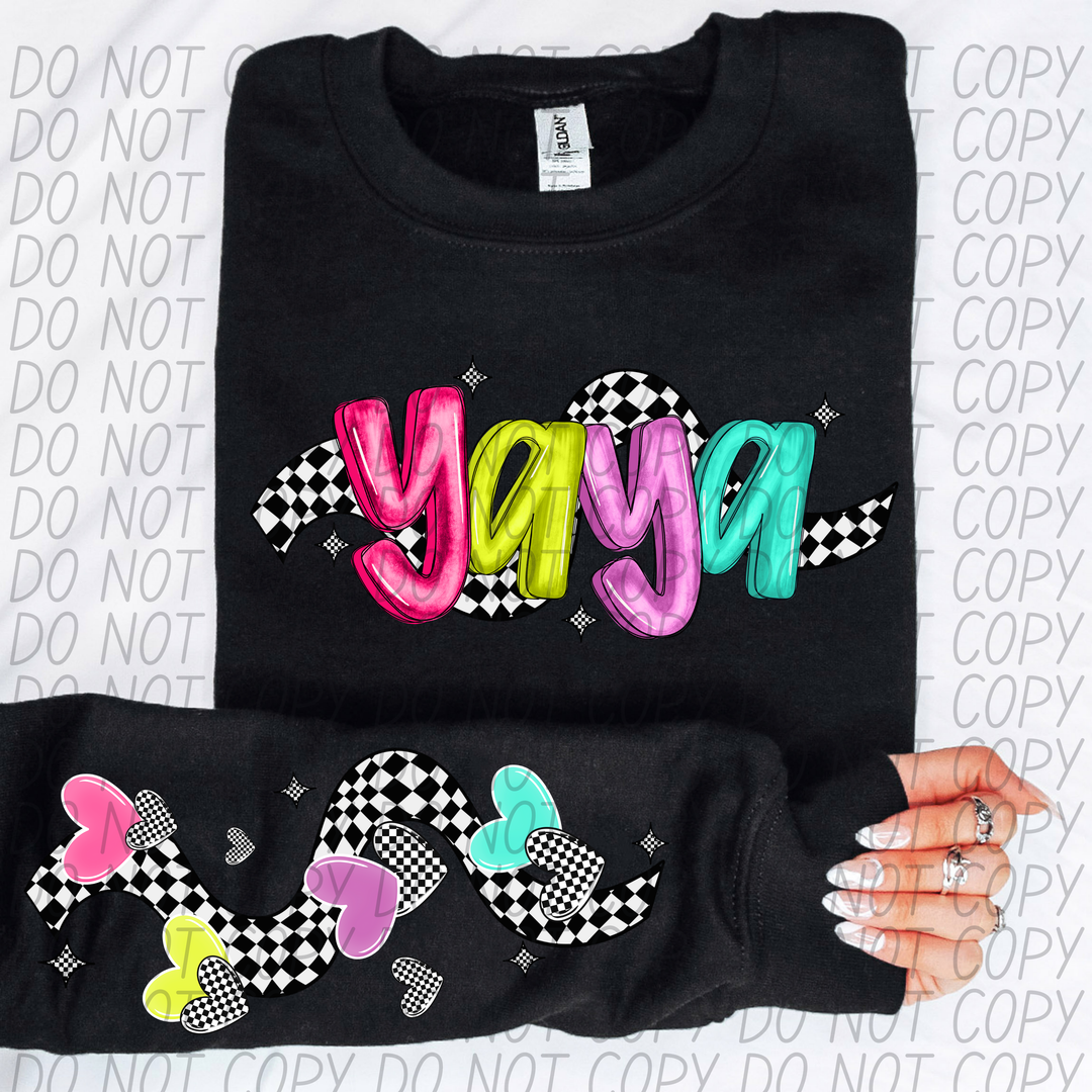 Bright Checkered Names FRONT DTF Print