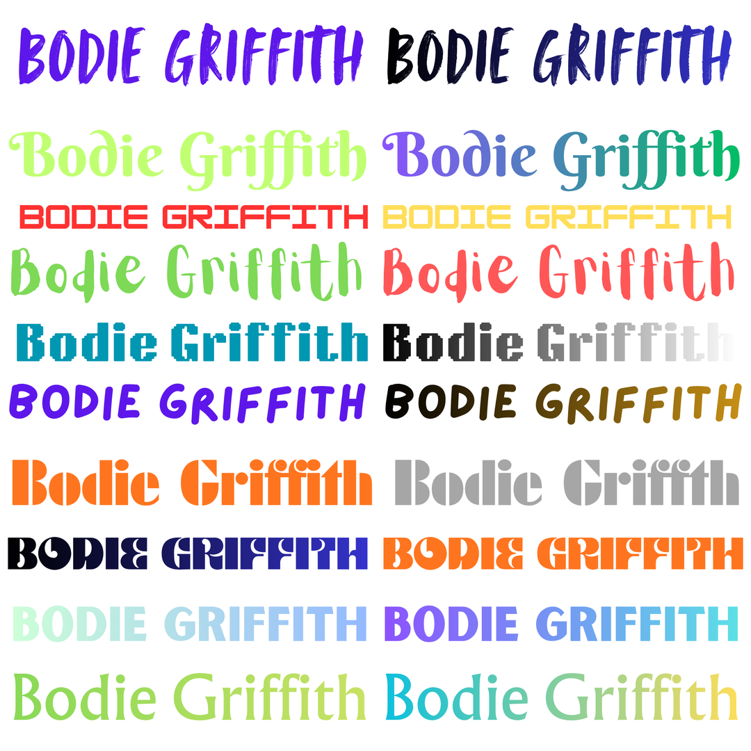 Custom Name Sheet UVDTF Print