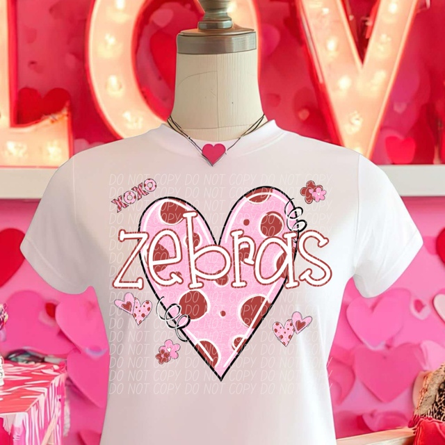 Valentine's Mascot Pink and Red DTF Print