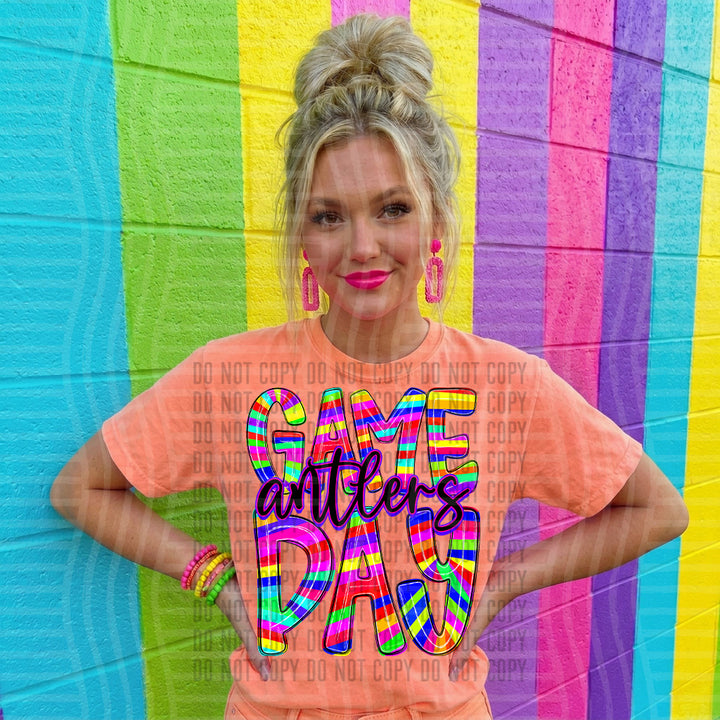 Game Day Zebra Stripes Mascots DTF Print
