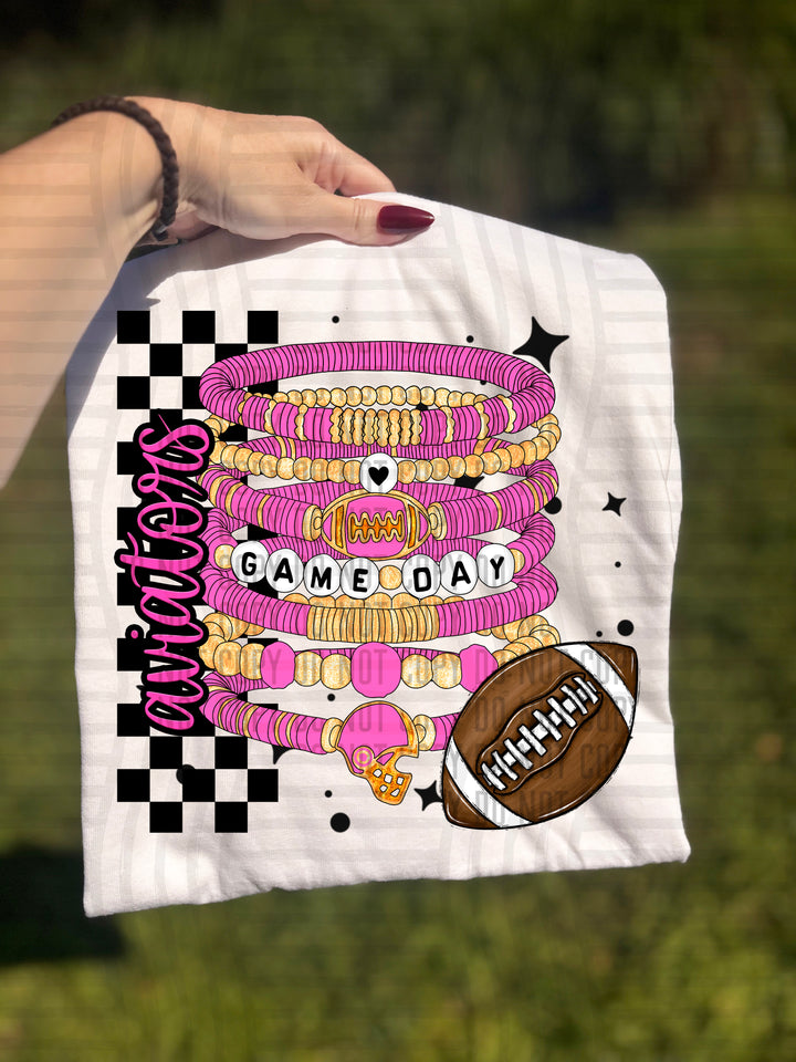 Pink Game Day Bracelets DTF Print