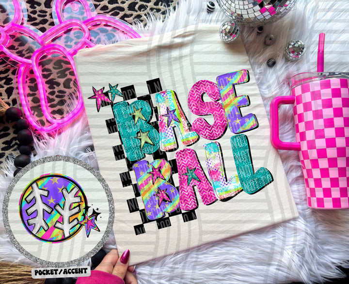 Rainbow Swirl Sports FRONT DTF Print