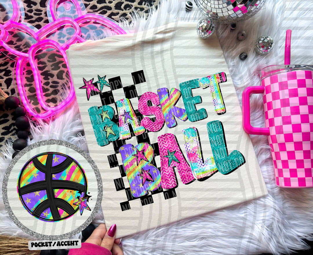 Rainbow Swirl Sports FRONT DTF Print