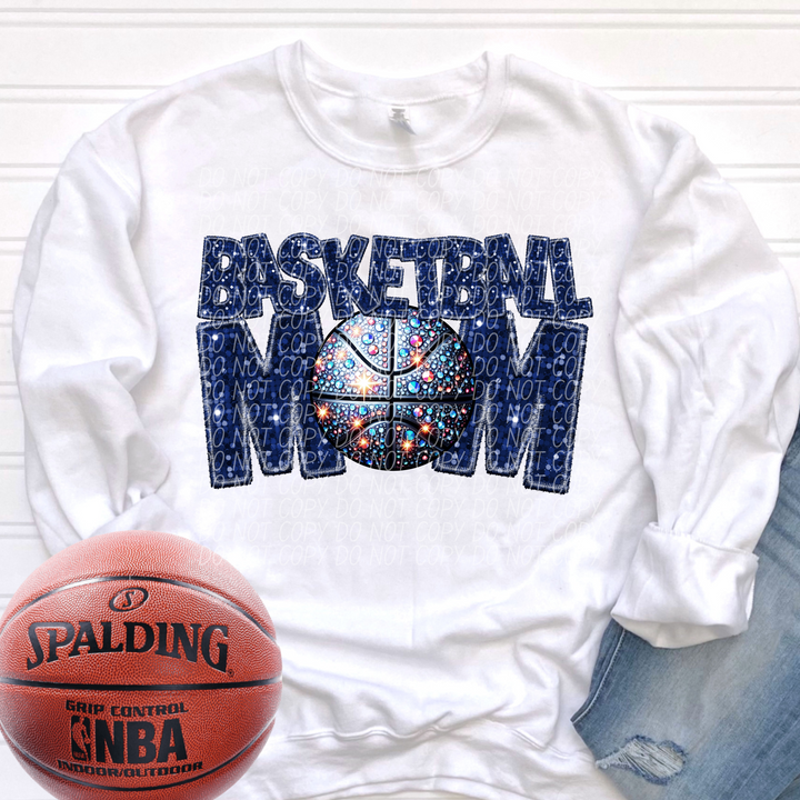 Basketball Mom Faux Glitter DTF Print