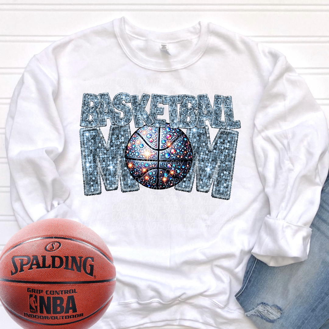 Basketball Mom Faux Glitter DTF Print