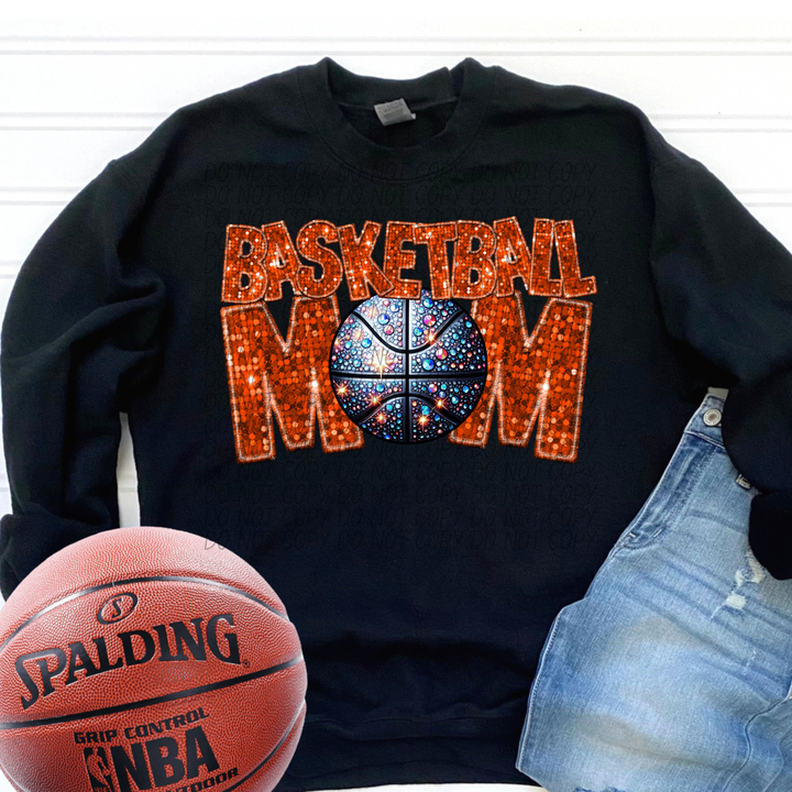 Basketball Mom Faux Glitter DTF Print