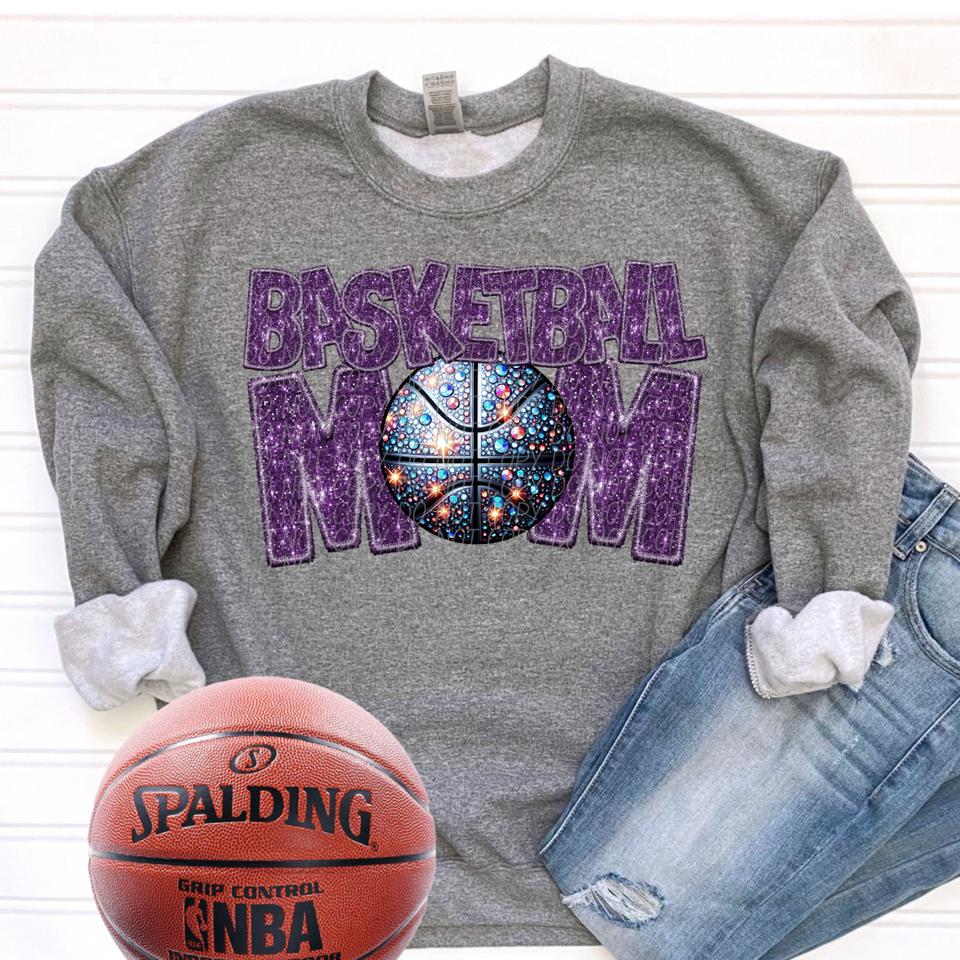 Basketball Mom Faux Glitter DTF Print