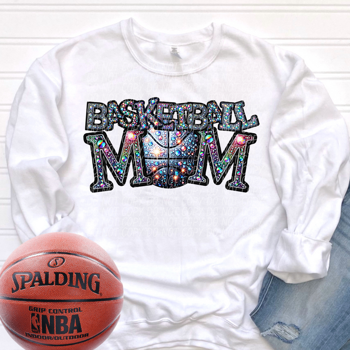 Basketball Mom Faux Bling DTF Print