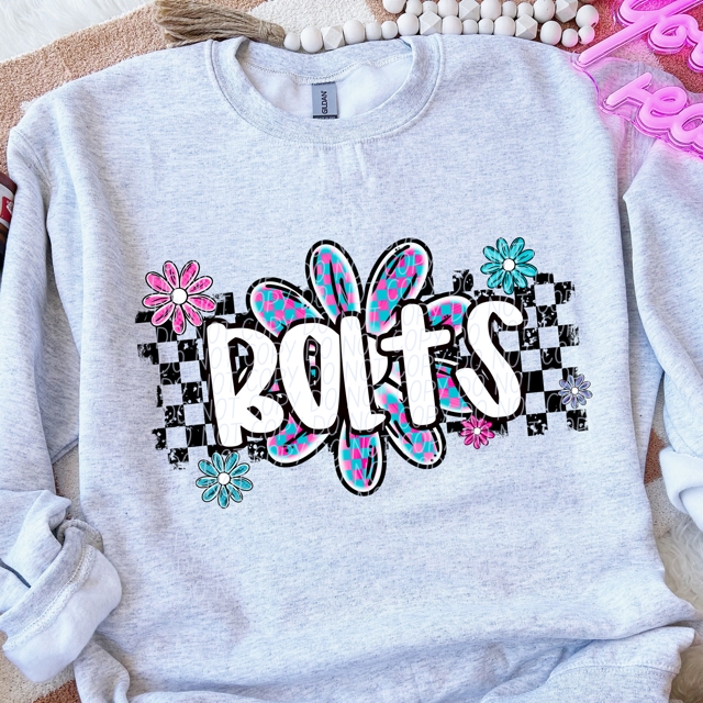 Checker Flower Mascots DTF Print