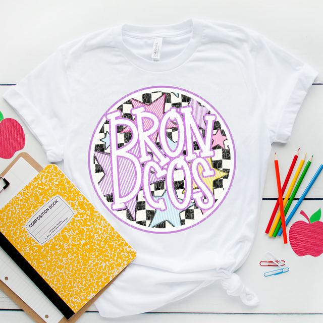 Purple Seersucker Mascots DTF Print