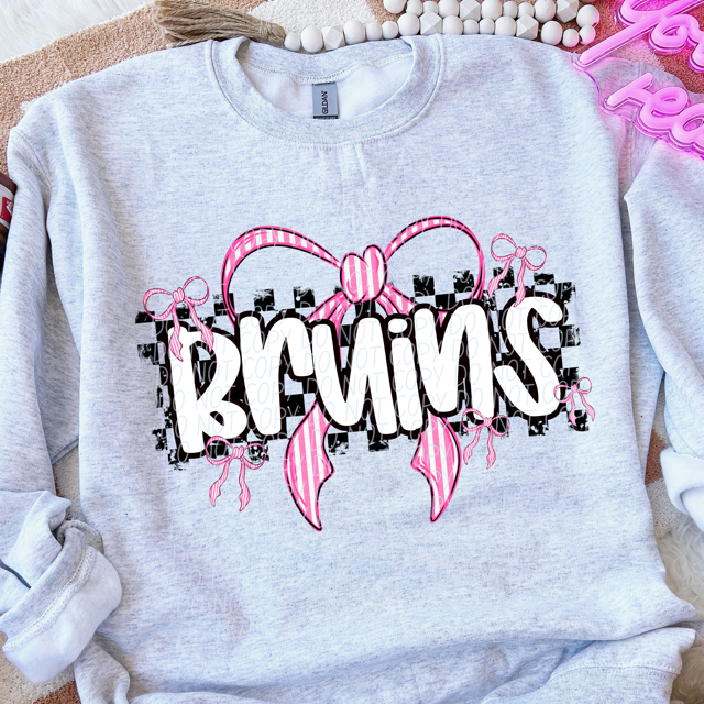 Pink Bow Mascots DTF Print