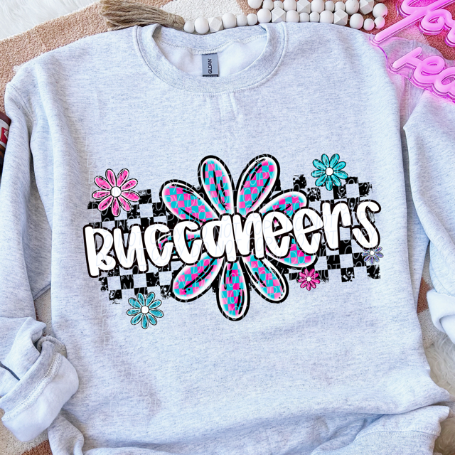 Checker Flower Mascots DTF Print