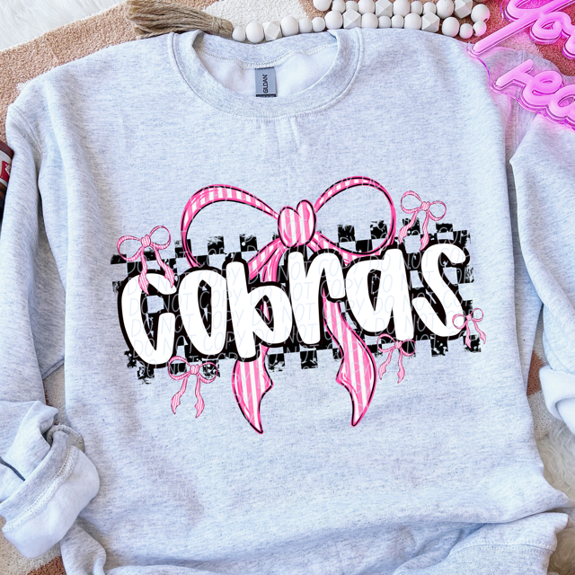 Pink Bow Mascots DTF Print