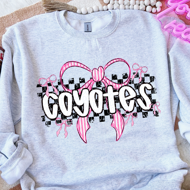 Pink Bow Mascots DTF Print