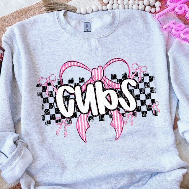 Pink Bow Mascots DTF Print